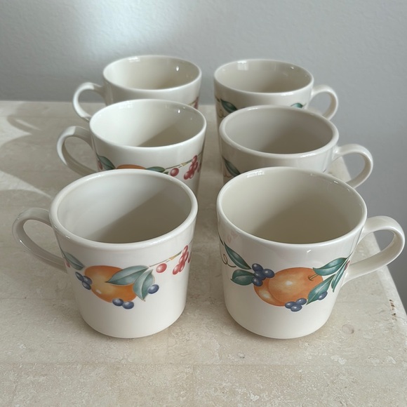 Corelle Corning USA Stoneware Abundance Series set of 6 coffee cups mugs - Picture 3 of 13